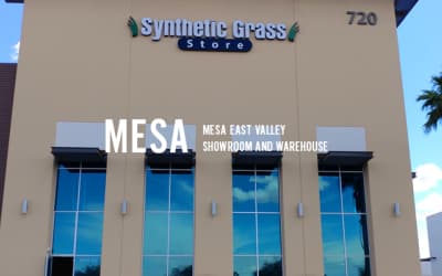 SGS Mesa showroom displaying residential and commercial turf options
